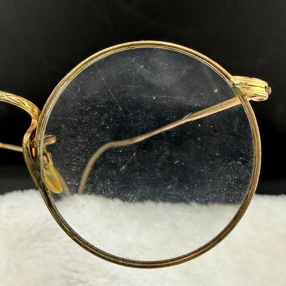 Vintage ArtCraft Eyeglasses Gold Filled Round Engraved Ful-Vue Frames